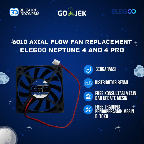 Original ELEGOO Neptune 4 and 4 Pro 6010 Axial Flow Fan Replacement Original ELEGOO Neptune 4 and 4 Pro 6010 Axial Flow Fan Replacement